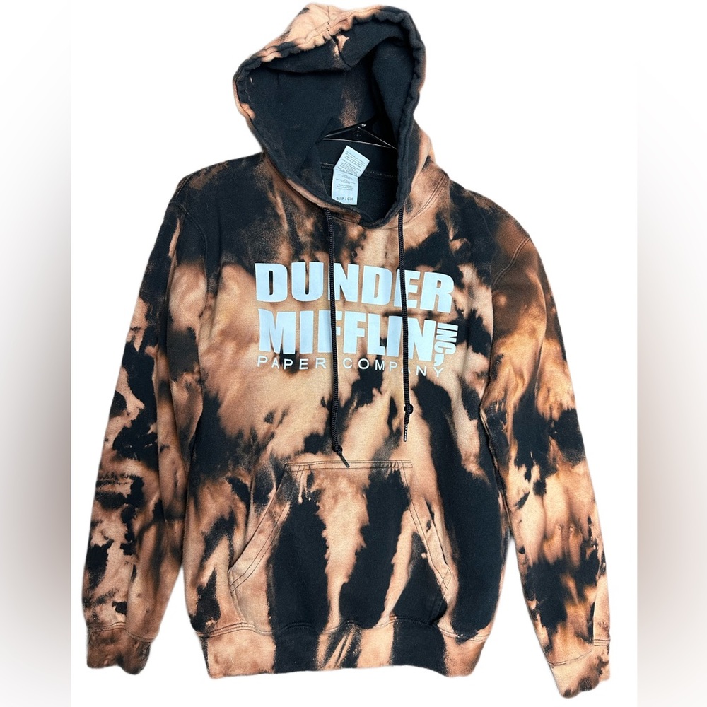 The Office Dunder Mifflin, Inc Paper Company Custom Bleach Dyed‎ Hoodie